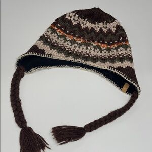 Woolrich Brown Knit Women’s Hat with Braids